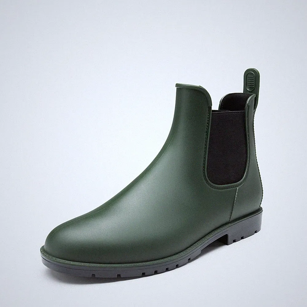 Gummistiefel Herren Halbhoch Chelsea Boots Gummischuhe Herren Arbeitsschuhe W...