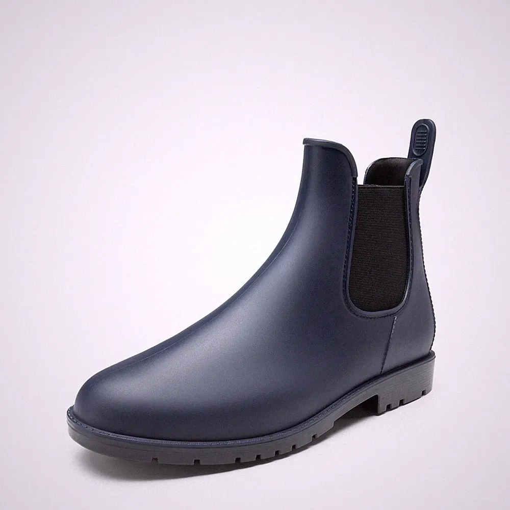 Gummistiefel Herren Kurze Chelsea Boots,Blau,45