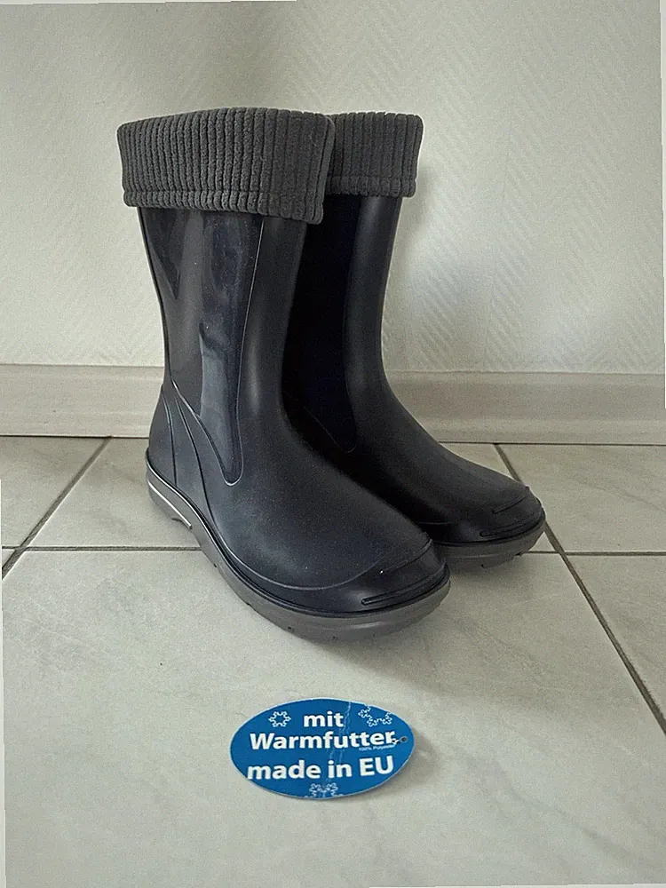 Gummistiefel Kinder mit Warmfutter Gr35, dunkelbl Futter grau A. Beck GmbH NEU