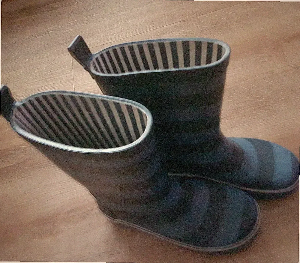 Gummistiefel Kinder: Tchibo, Gr. 28/29, blau-gestreift,Regenstiefel, ungefüttert