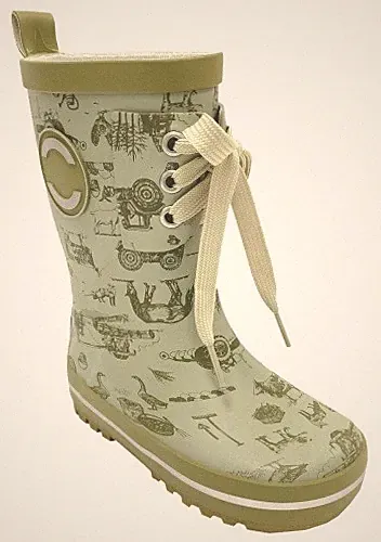 Gummistiefel / Klassik Sohle mit Zierkordel, matt Grün / Beige Desert Sage MIKK