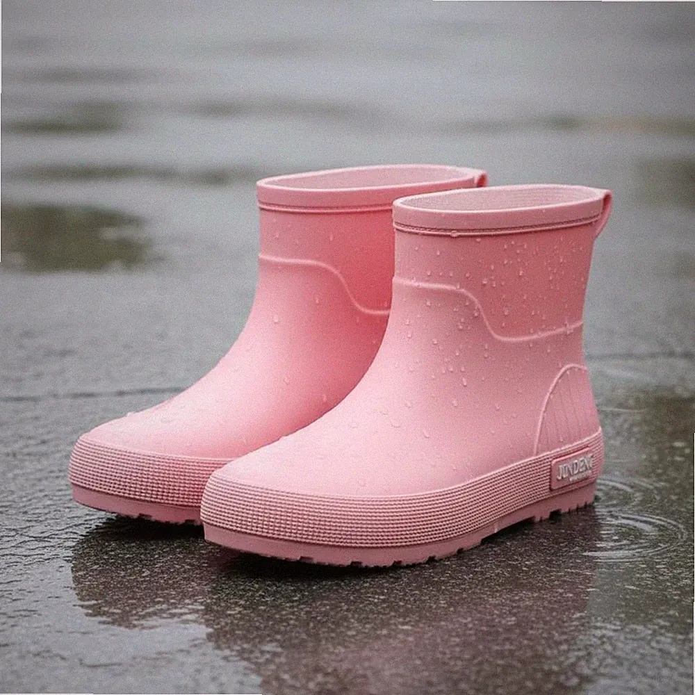 Gummistiefel Knöchelhoch Wasserdicht Tiefe Profilsohle für Regen