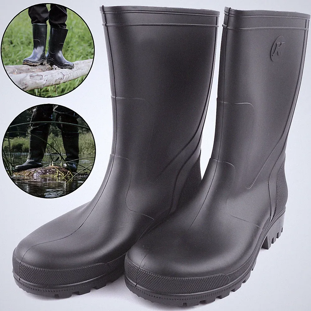 Gummistiefel Kurzstiefel PVC Wasserdicht Rutschfest Stiefel für Gartenarbeit
