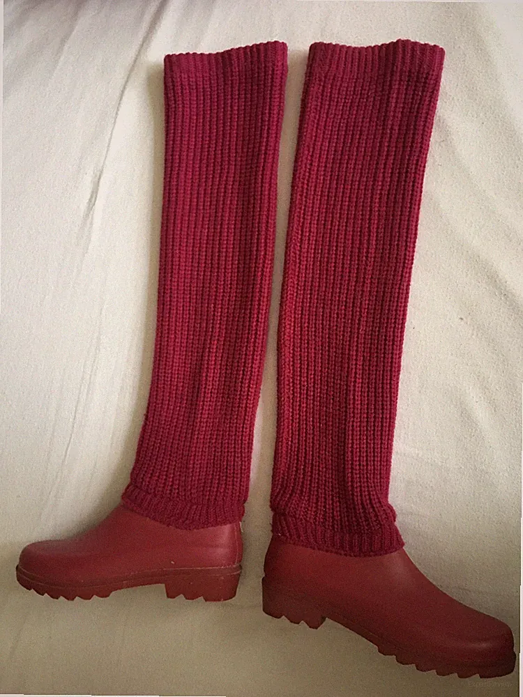 Gummistiefel mit Overknee-Stulpen Gr. S - neu!