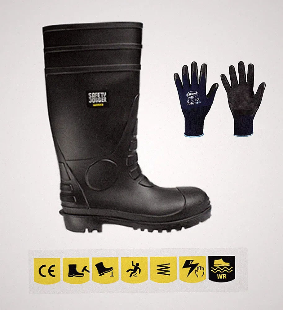 Gummistiefel mit Stahlkappe & Stahlsohle S5 36-47 + Handschuhe