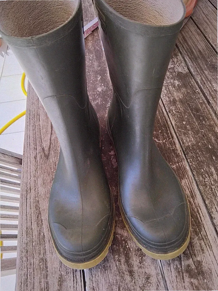 Gummistiefel PVC Regenstiefel Gr. 43 Grün 28cm hoch Arbeitsstiefel wasserdicht