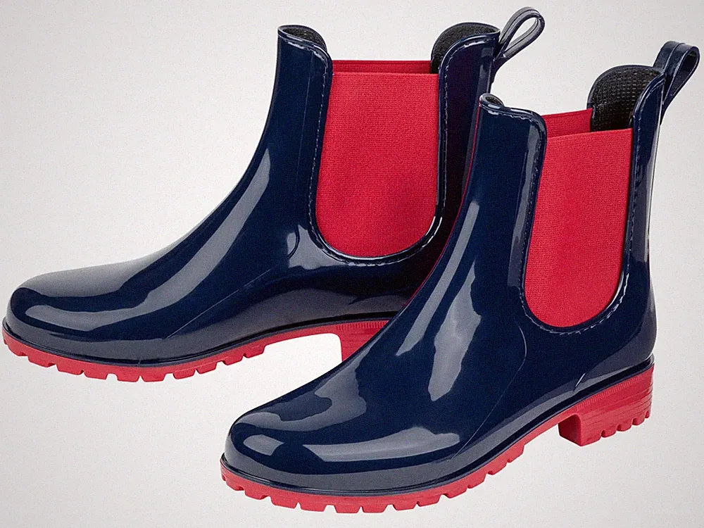 Gummistiefel Regenstiefelette Damen Halbstiefel Stiefeletten seitl. Gummizüge