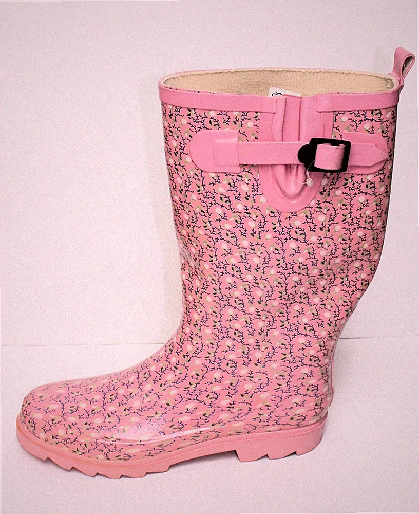 Gummistiefel, Rubberboots, Gr. 39, Florales Muster, Rosa