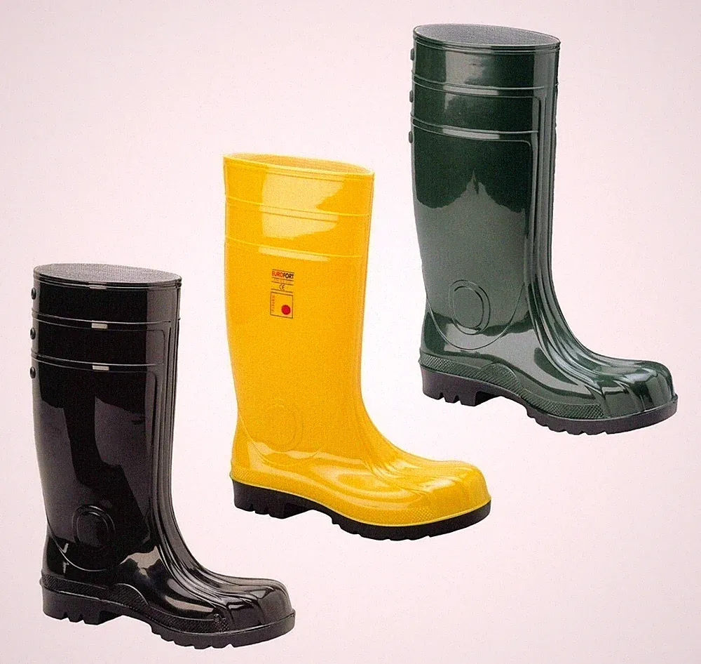 Gummistiefel S5 Stiefel gelb schwarz grün PVC Arbeitsstiefel Baustiefel ca.38cm