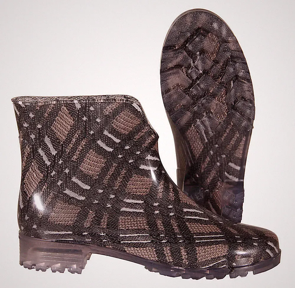 Gummistiefel, Stiefelette, G&G, Damen, PAOLA TUBOLARE, braun-kariert Gr. 38 - 42
