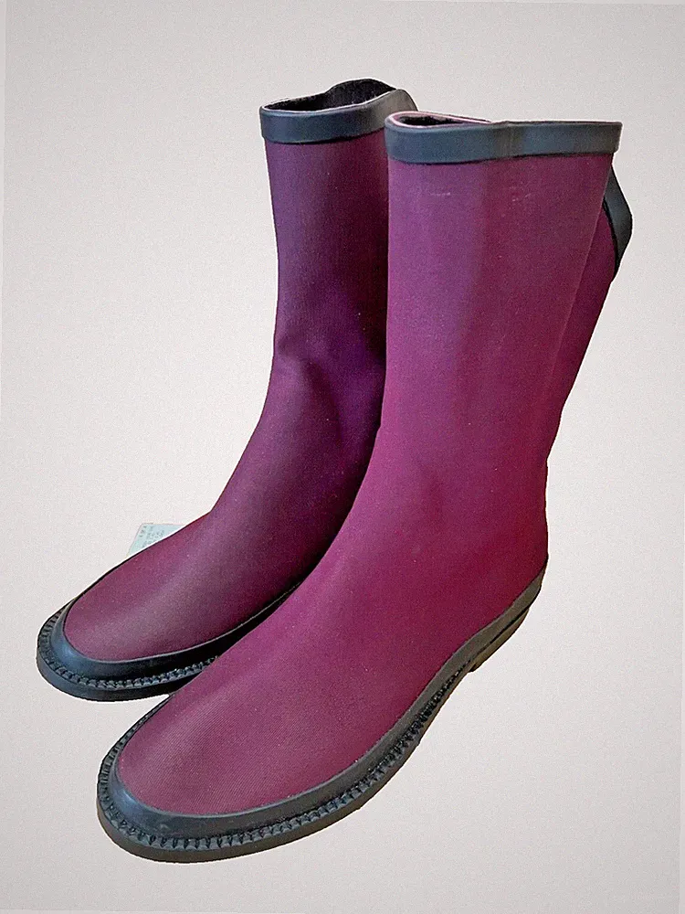 Gummistiefel Stiefelette Regenstiefel aktuelle Modefarbe Brombeere Gr. 38