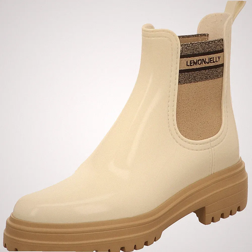 Elfenbeinfarbene Gummistiefel für Damen