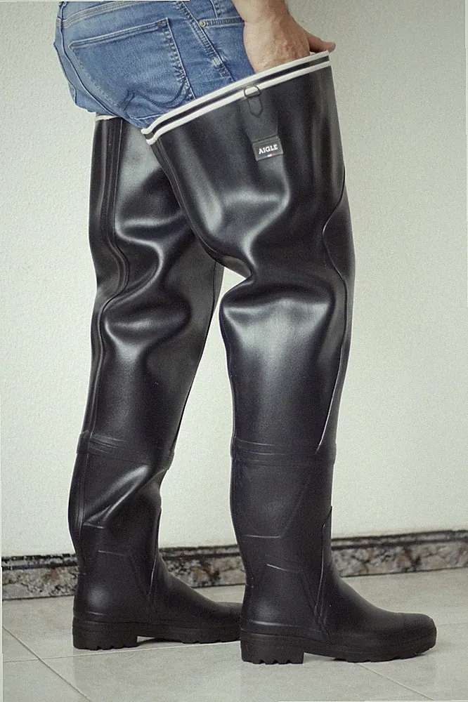 Gummistiefel Watstiefel AIGLE BREA MARINE - Rubber Hip Boots Waders EU 43 - UK 9