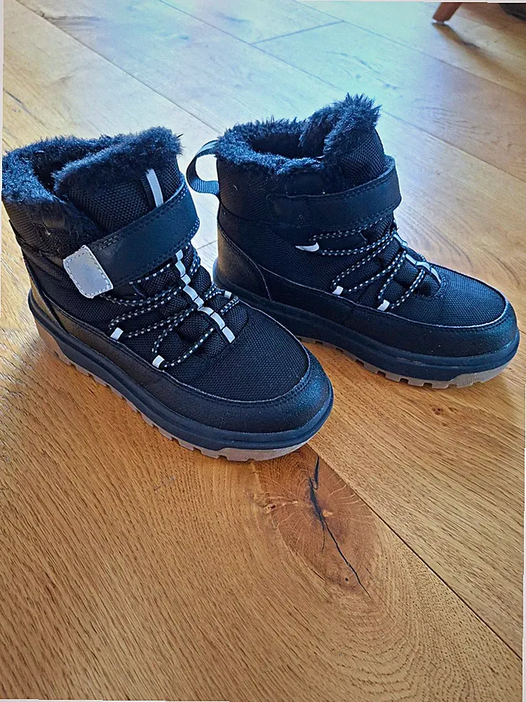 H&M Kinder Schneestiefel wasserdicht gefüttert Klett schwarz EU 30