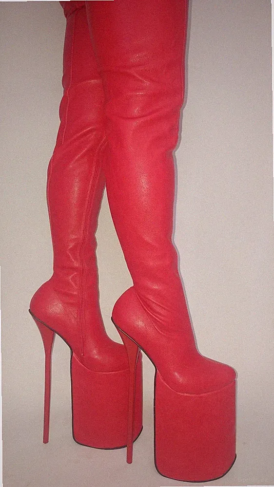 Handgefertigte Overknee-Stiefel in vielen Farben, 30 cm Plateau, 20 cm Bolingier