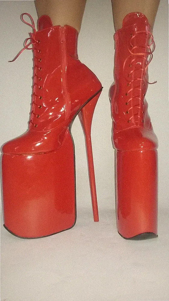 Handgefertigte Stiefel Knöchel lateX gummi 30 cm Plateau, 20 cm Bolingier