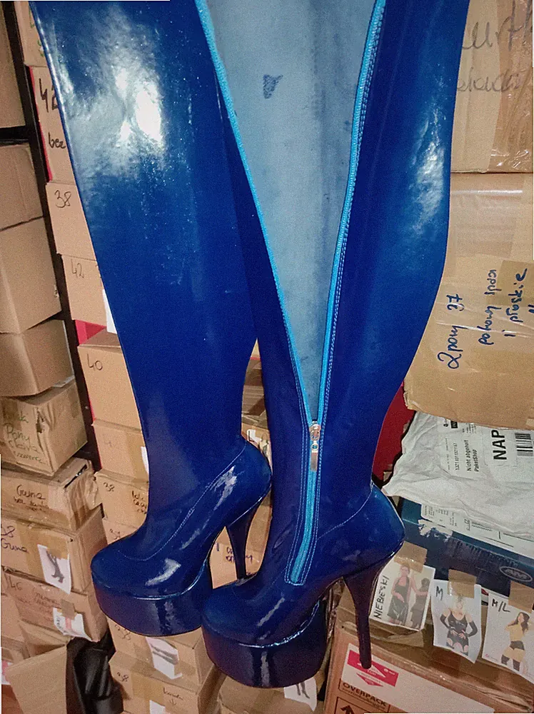 Handmade Stiefel Latex gummi viele farben Größen 42-47 Absatz 20cm Poland