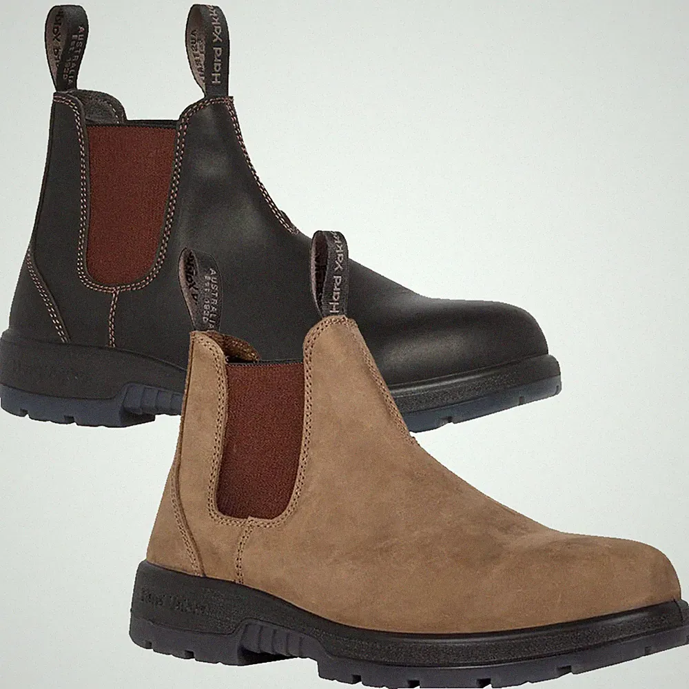 Hard Yakka Mens Brumby Dealer Boots Leder Slipper Arbeit Farm keine Sicherheit