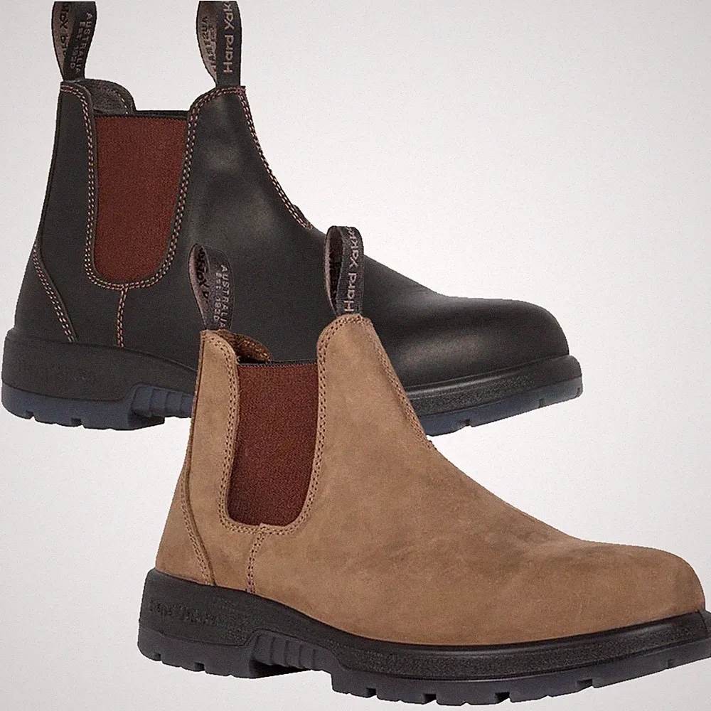 Hard Yakka Mens Brumby Dealer Boots Leder Slipper Arbeit Farm keine Sicherheit