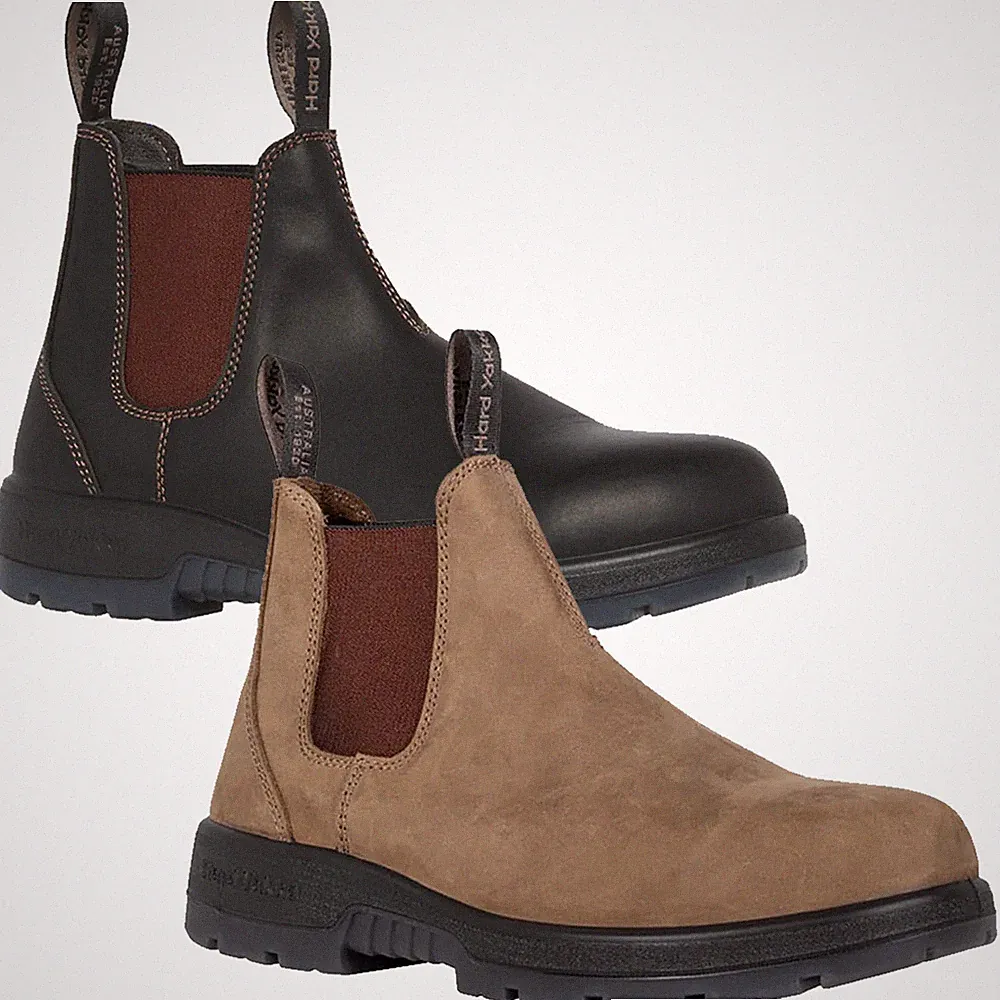 Hard Yakka Mens Brumby Dealer Boots Leder Slipper Arbeit Farm keine Sicherheit