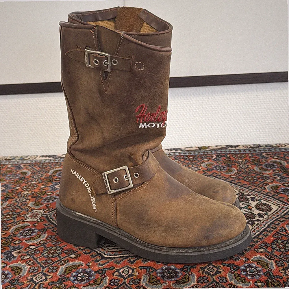 🤩Harley-Davidson Damen Biker Boots Modell 42194 Braun NubukLeder Gr: 38 EU🤩