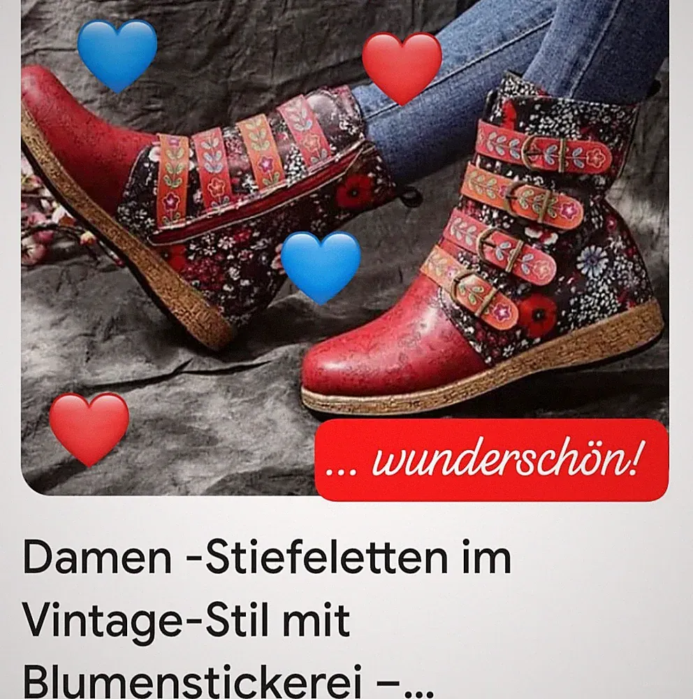 Herbststiefel Damen 38 *schmal* bunt geblümt, leicht gefüttert