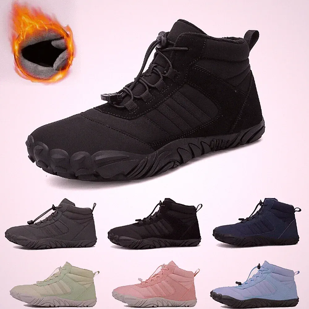 Herren Barfußschuhe Winterstiefel Damen Warme Traillaufschuhe Hohe Schneestiefel