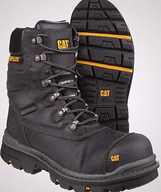 Herren CAT Sicherheitsstiefel Caterpillar Premier Industrial Wasserdicht Leder Arbeit