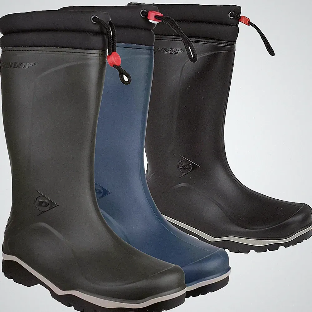 Herren/Damen Dunlop Blizzard Zum Überziehen Gummi Hohe Gummistiefel Größen 3 bis 13