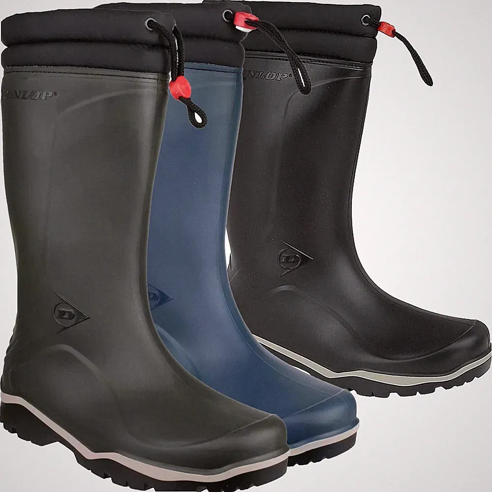 Herren/Damen Dunlop Blizzard Zum Überziehen Gummi Hohe Gummistiefel Größen 3 bis 13