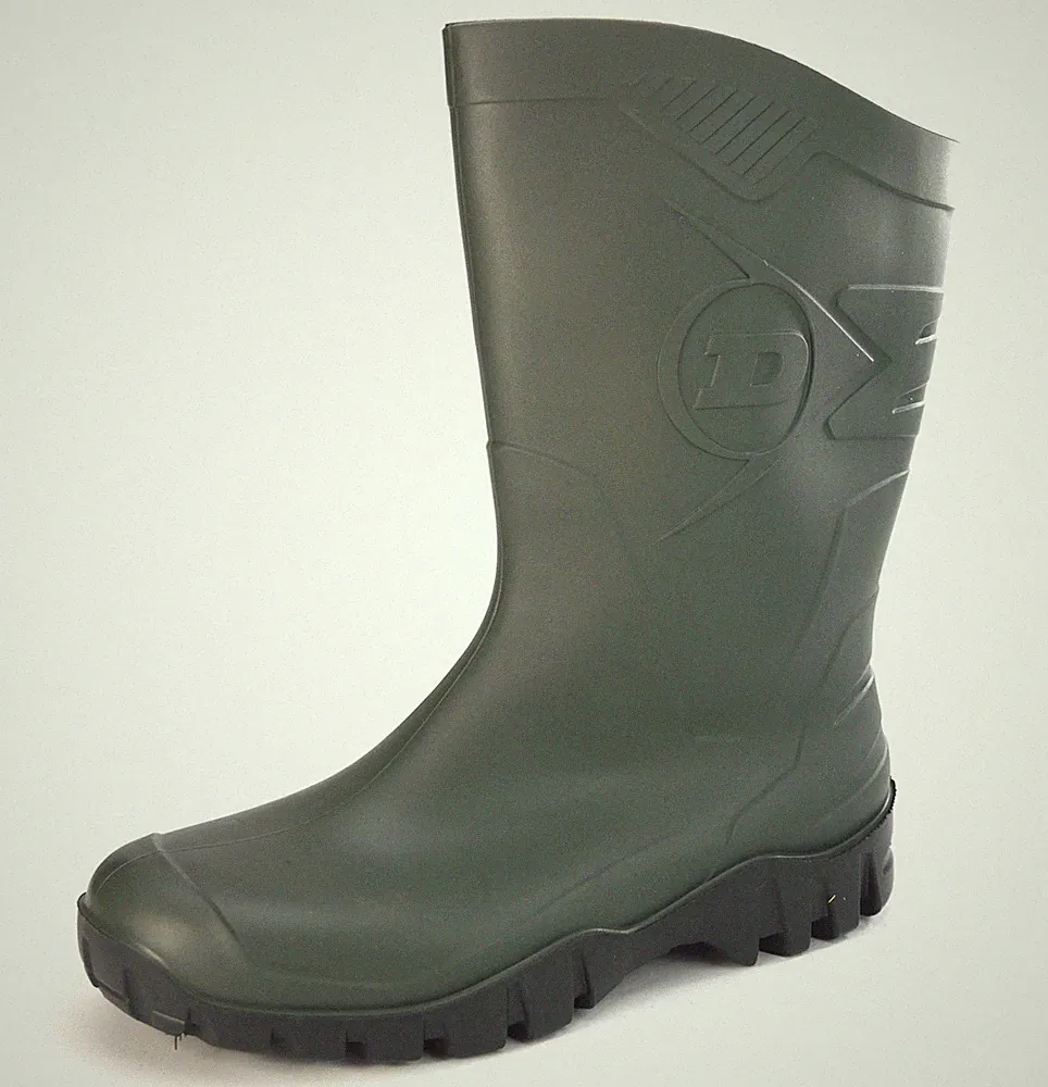 Herren Damen Dunlop Dee Widecalf Gummistiefel wasserdicht Gummistiefel grün