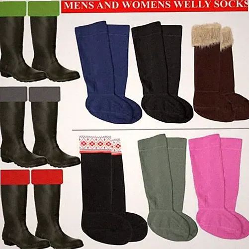 Herren Damen Fleece Gummistiefel-Socken Damen Gummistiefel Thermal Liner Warm