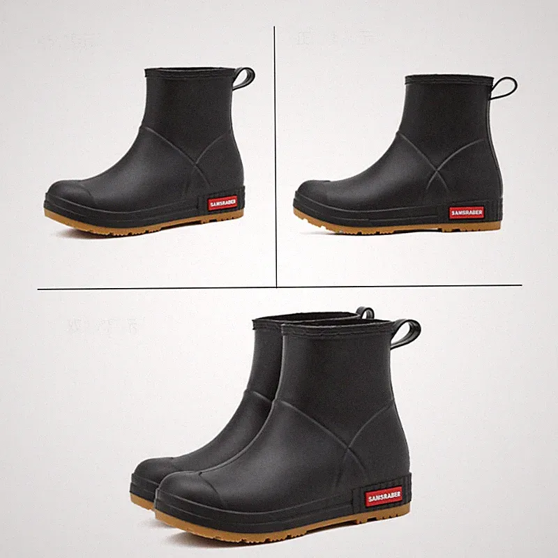 Herren Damen Kurzes Gummistiefel Gummistiefel Regenstiefel Wasserdichte Schuhe