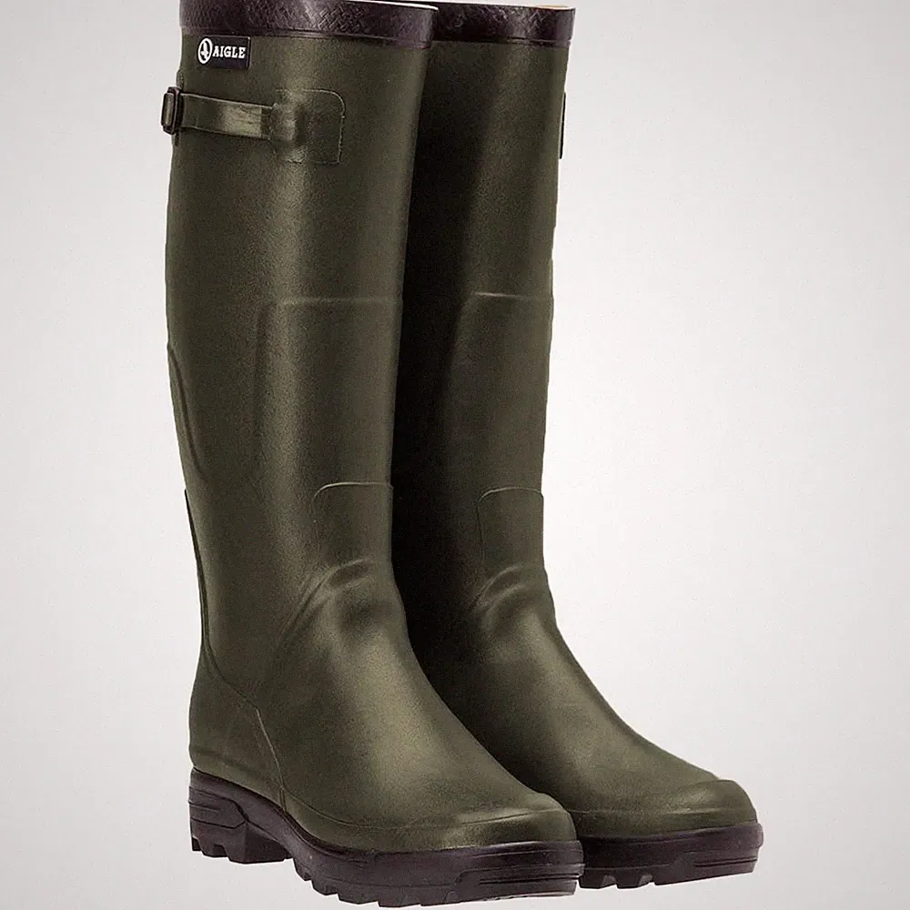 Herren Damen Unisex Aigle Benyl Gummistiefel Gummistiefel Kaki Brun Größen 4 bis 11,5