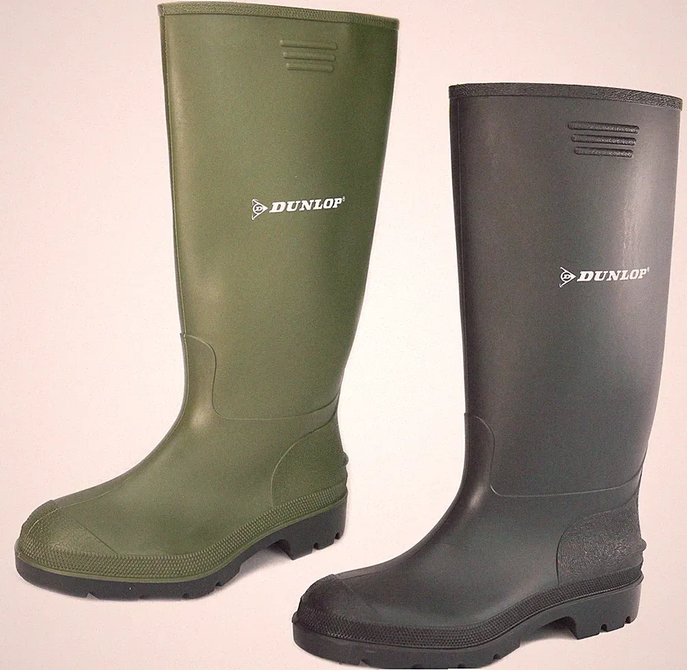 Herren Dunlop Gummistiefel Gummistiefel Gummi Damen Jungen wasserdicht schwarz grün