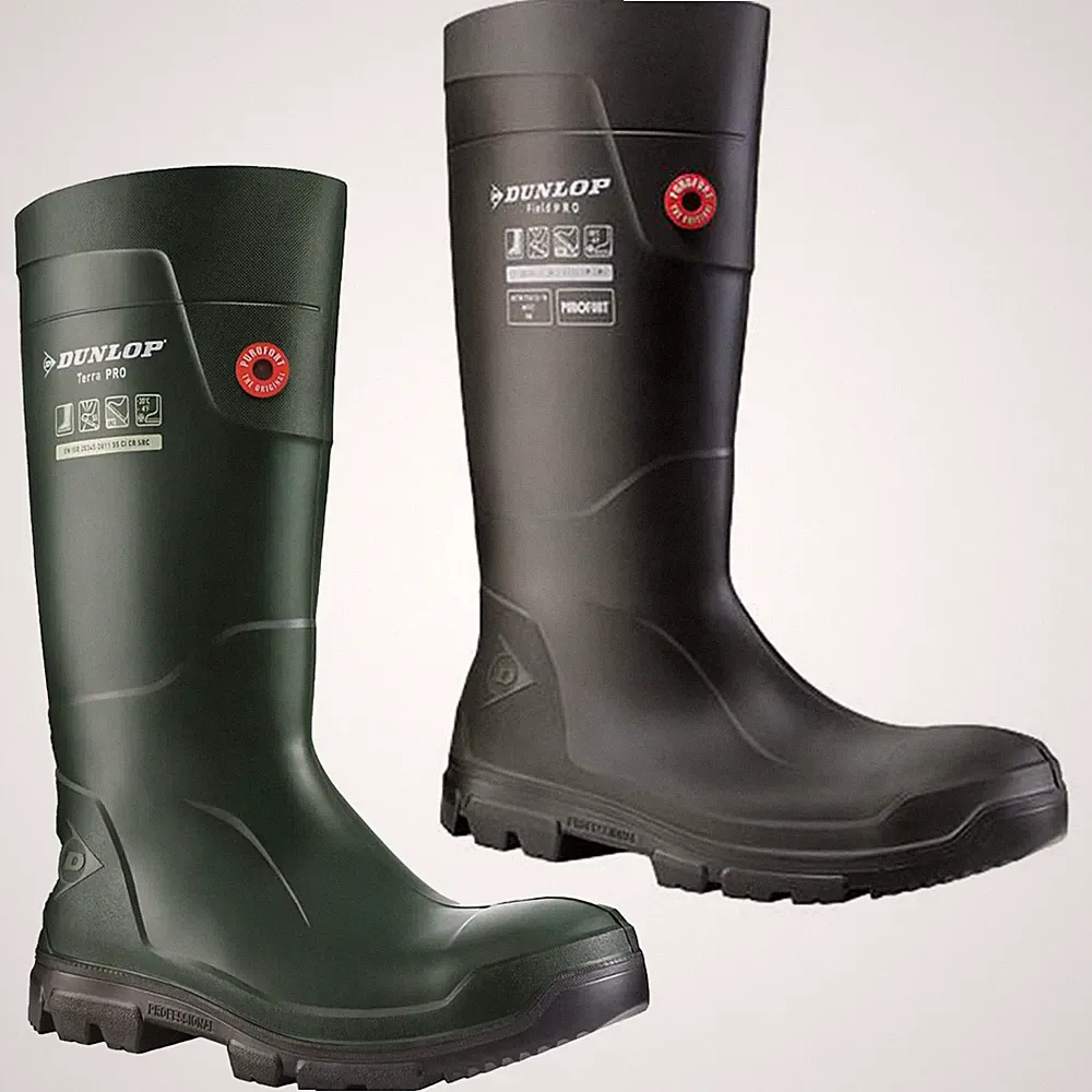 Herren Dunlop PuroFort TerraPro Arbeit Stahlkappe S5 Gummistiefel Größen 7 bis 13