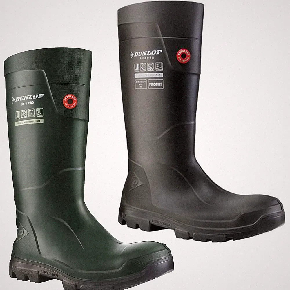 Herren Dunlop PuroFort TerraPro Arbeit Stahlkappe S5 Gummistiefel Größen 7 bis 13