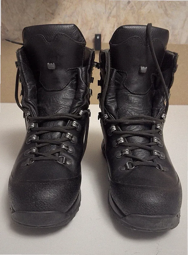 Herren Kampfstiefel Leder schwarz EU 41,5 Schnürung rutschfeste Gummisohle