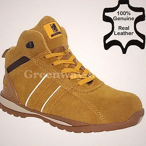HERREN LEDER DAMEN SAND STAHLKAPPE SICHERHEIT ARBEIT SPORTSCHUH SCHUHE STIEFEL GRÖSSE 4-14
