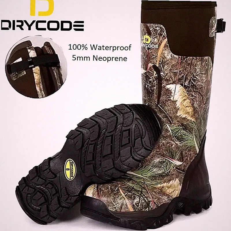 Herren Neopren Camouflage Gummistiefel Muck Gummistiefel Wasserdicht Wandern Walking Größe