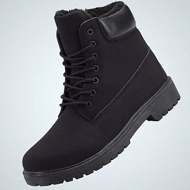 Herren Schnürstiefeletten Stiefel Boots Warmfutter Reißverschluss Schwarz 71264