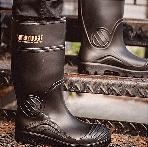 Herren Stahlkappe Sicherheit Rigger Stil Arbeit Bau Outdoor Gummistiefel Größe