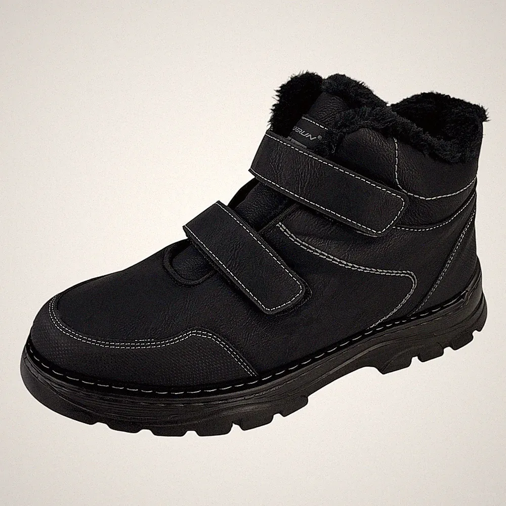 Herren Stiefel Boots Stiefeletten Winterstiefel Warmfutter Klettverschluss 41-46