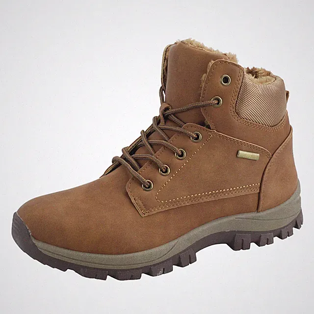 Herren Stiefel Warm gefütterte Winterboots Männer Winterschuhe Camel 67260