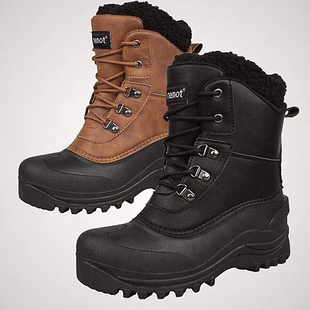 Herren Winter Schuhe Schnee Wasserdicht Stiefel Outdoor Boots Gefüttert Lace Up
