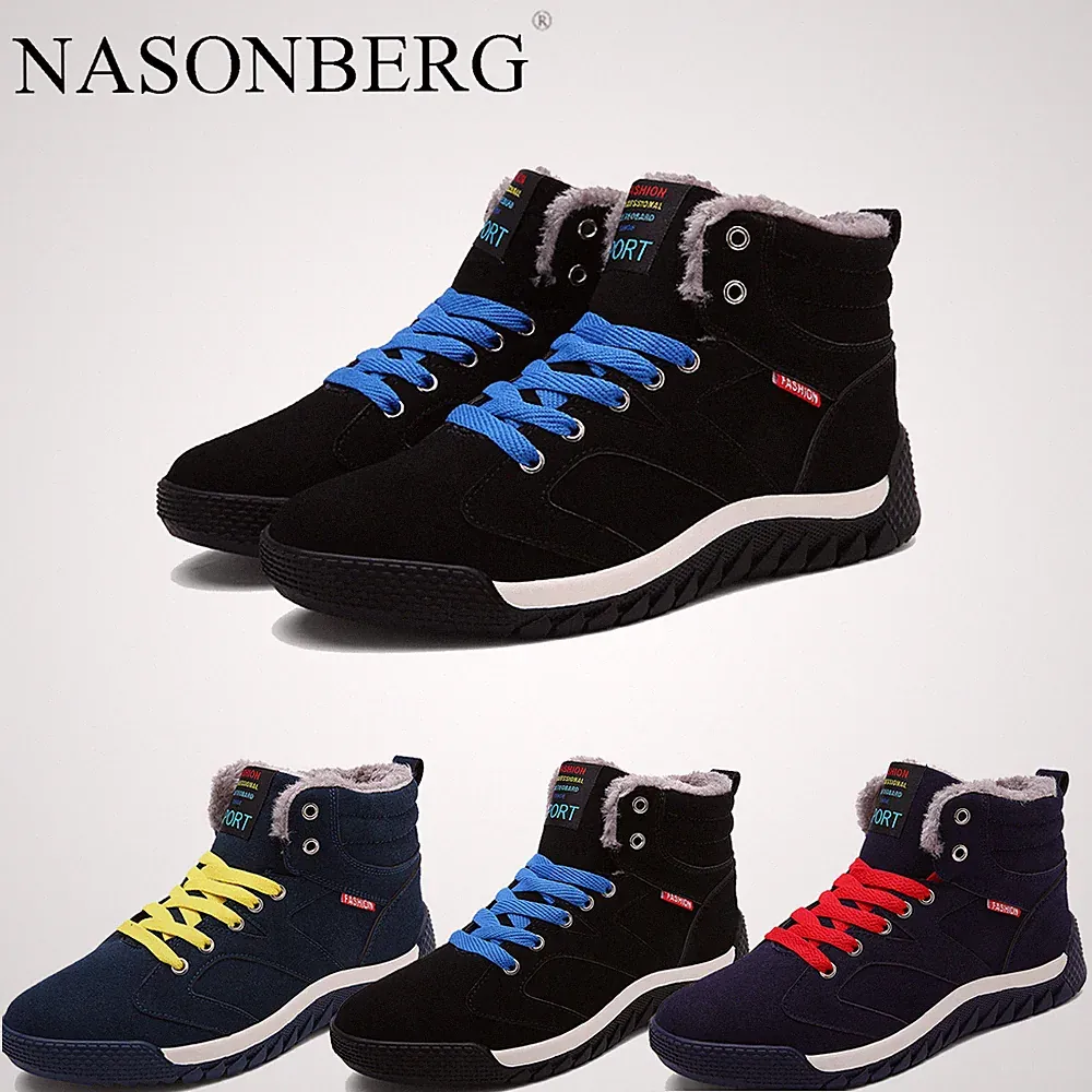 Herren Winterstiefel Warme Gefüttert Schneestiefel Wanderschuhe Knöchel Stiefel