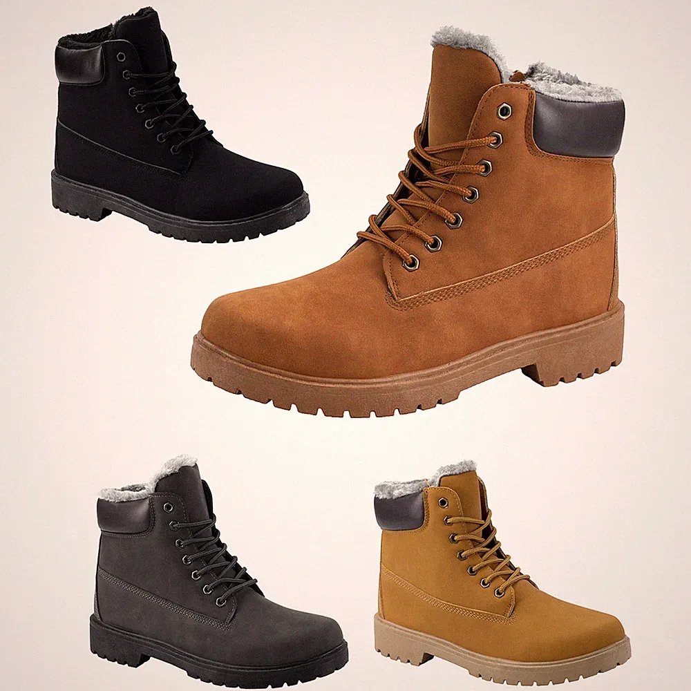 Herrenschuhe Stiefel Schnürboots Winterboots Gefütterte Winterstiefel 71206