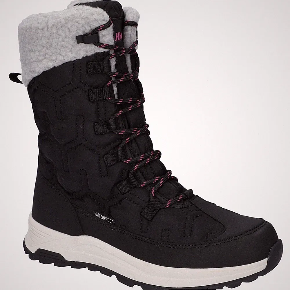 Hi-Tec Sophia Nylon Damen Winter Stiefeletten in Jet Black/Festival Fuchsia