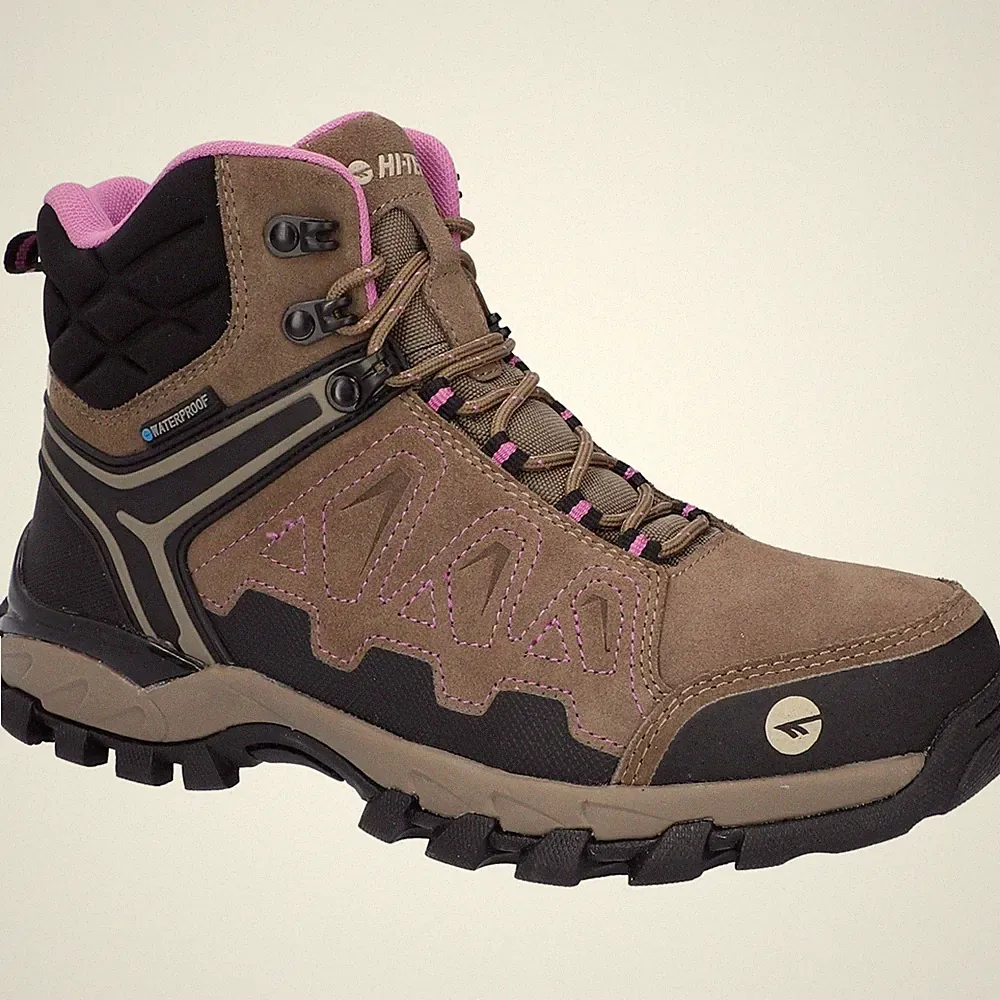 Hi-Tec V-Lite Explorer WP Rindsleder Wanderstiefel Für Damen In Braun/Lila