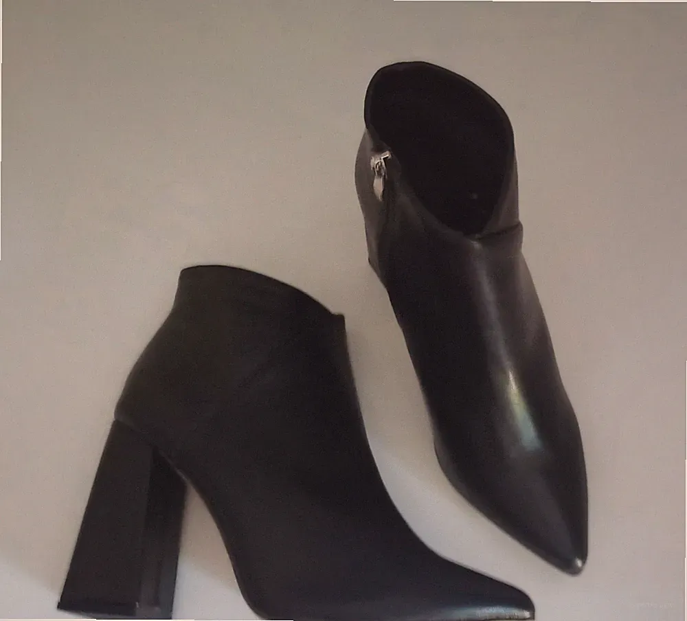 High Heels Stiefelette Boots, Stiefel schwarz Punk 41, Blockabsatz NEU
